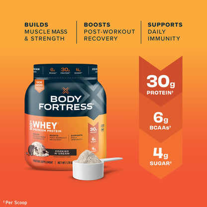 Body Fortress Super Advanced Isolate Protein Powder, Gluten Free, Vanilla Creme Flavored