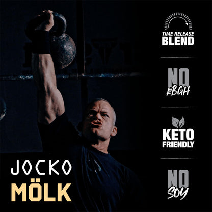 Jocko Mölk Whey Protein Powder (Vanilla) - Keto, Probiotics, Grass Fed, Digestive Enzymes