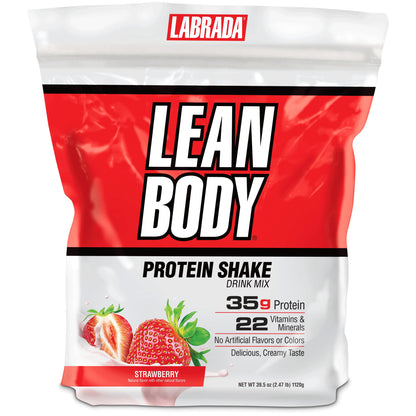 Labrada Nutrition Lean Body Hi-Protein Shake, Strawberry, 2.47-Pound Tub Strawberry 