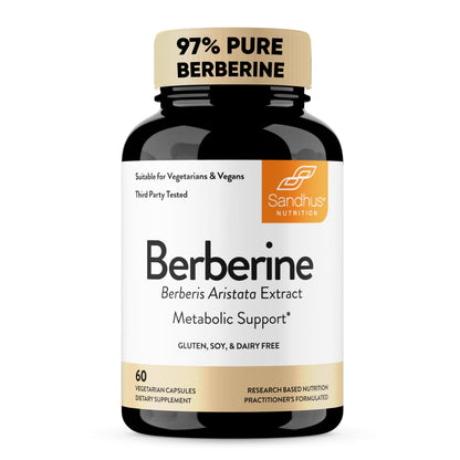 Sandhu's Berberine HCL Supplement 500mg per capsule with 97% Pure Berberis Aristata