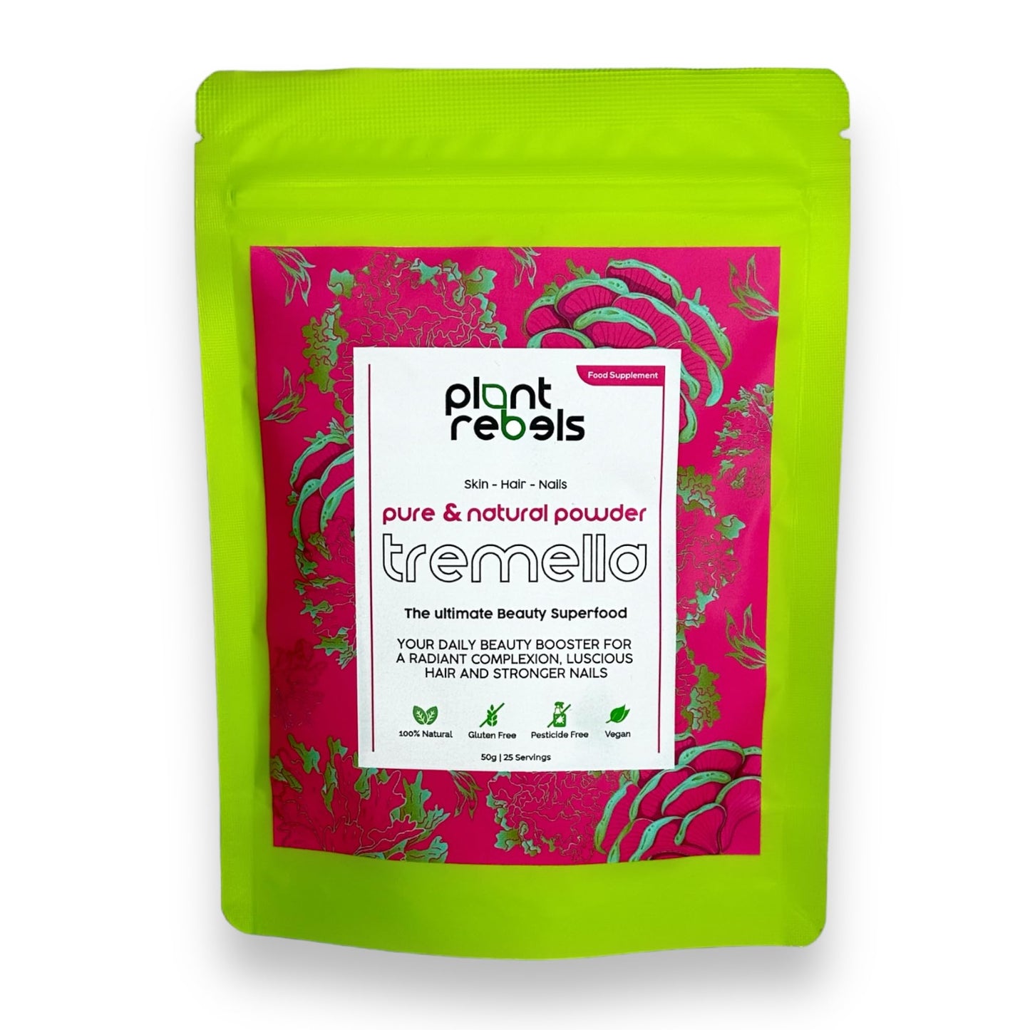 Plant Rebels Pure Tremella Mushroom Extract Powder | Vegan Collagen | Anti Aging 