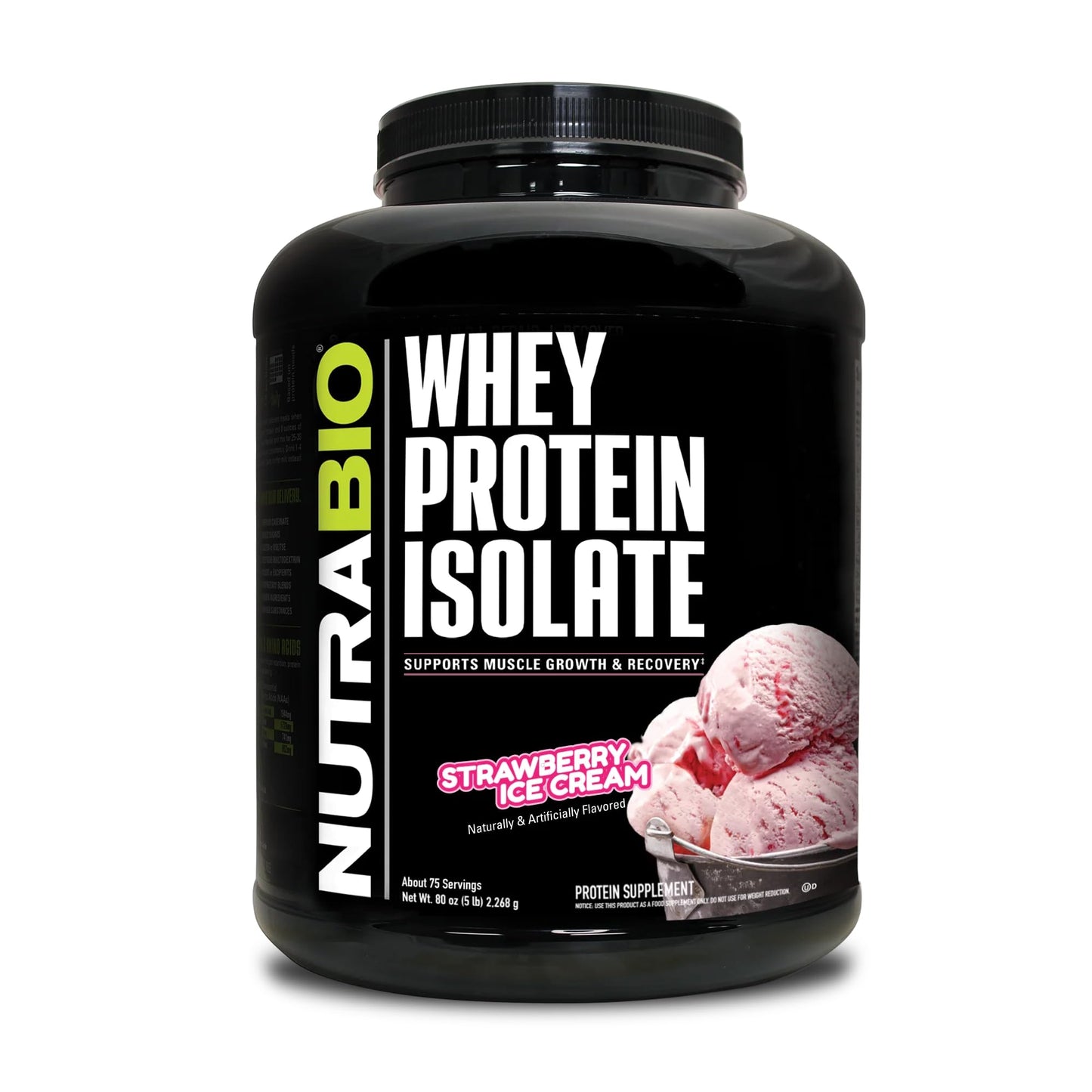 NutraBio Whey Protein Isolate Supplement – 25g of Protein Per Scoop with Complete 