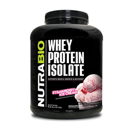 NutraBio Whey Protein Isolate Supplement – 25g of Protein Per Scoop with Complete 