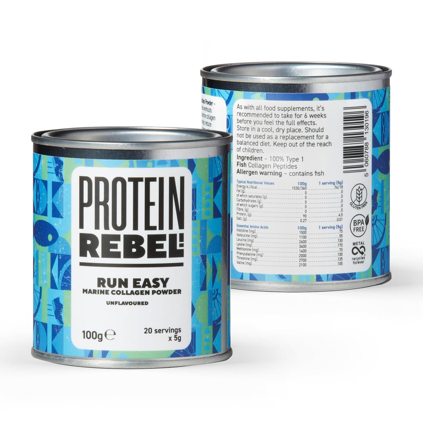 Protein Rebel - Run Easy Marine Collagen Powder for Running, Joint Support - Unflavoured Powder Collagen