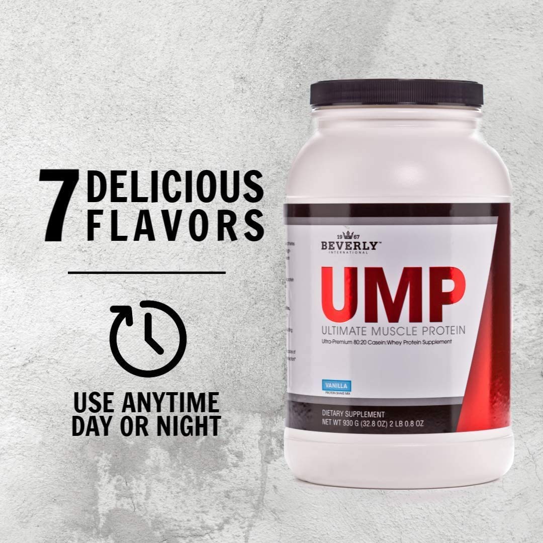 Beverly International UMP Protein Powder, Strawberry. Unique Whey-Casein Ratio