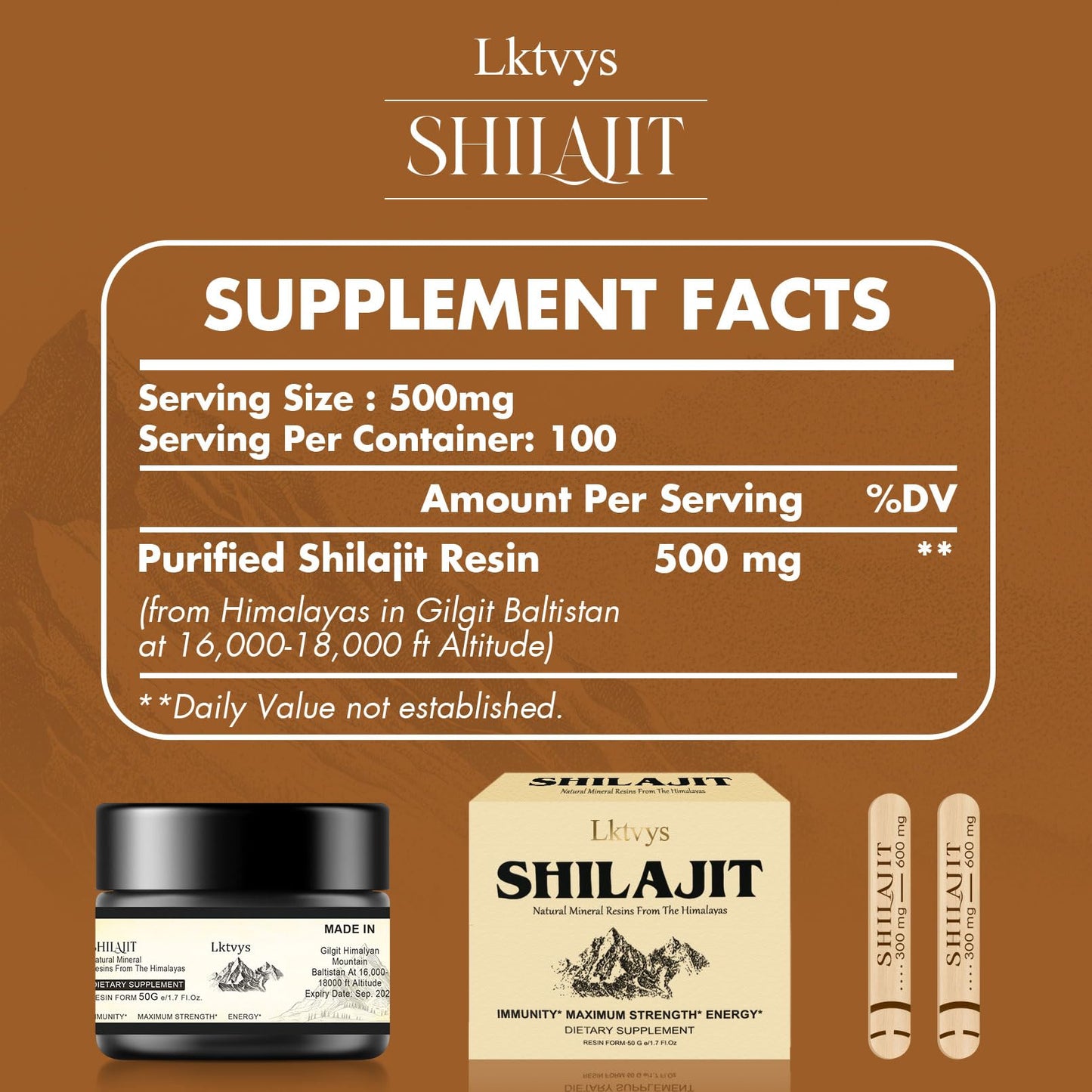 Shilajit Pure Himalayan Organic - Pure Original Shilajit, 50g(Large Volume), Enriched