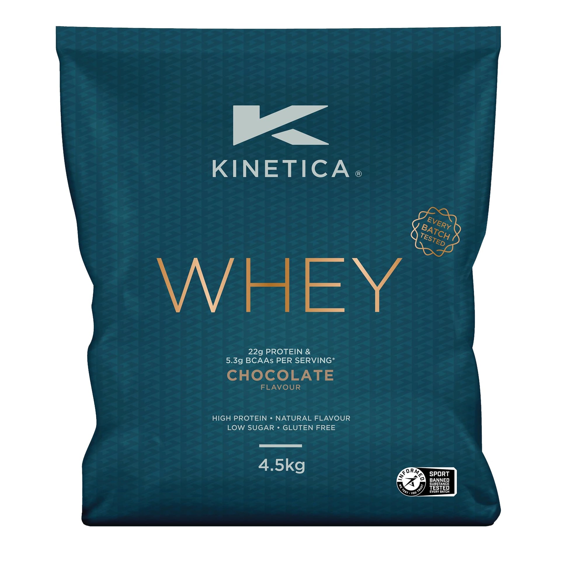 Kinetica Premium Whey Protein Powder | Grass Fed | Chocolate | 4.5kg | 150 Servings