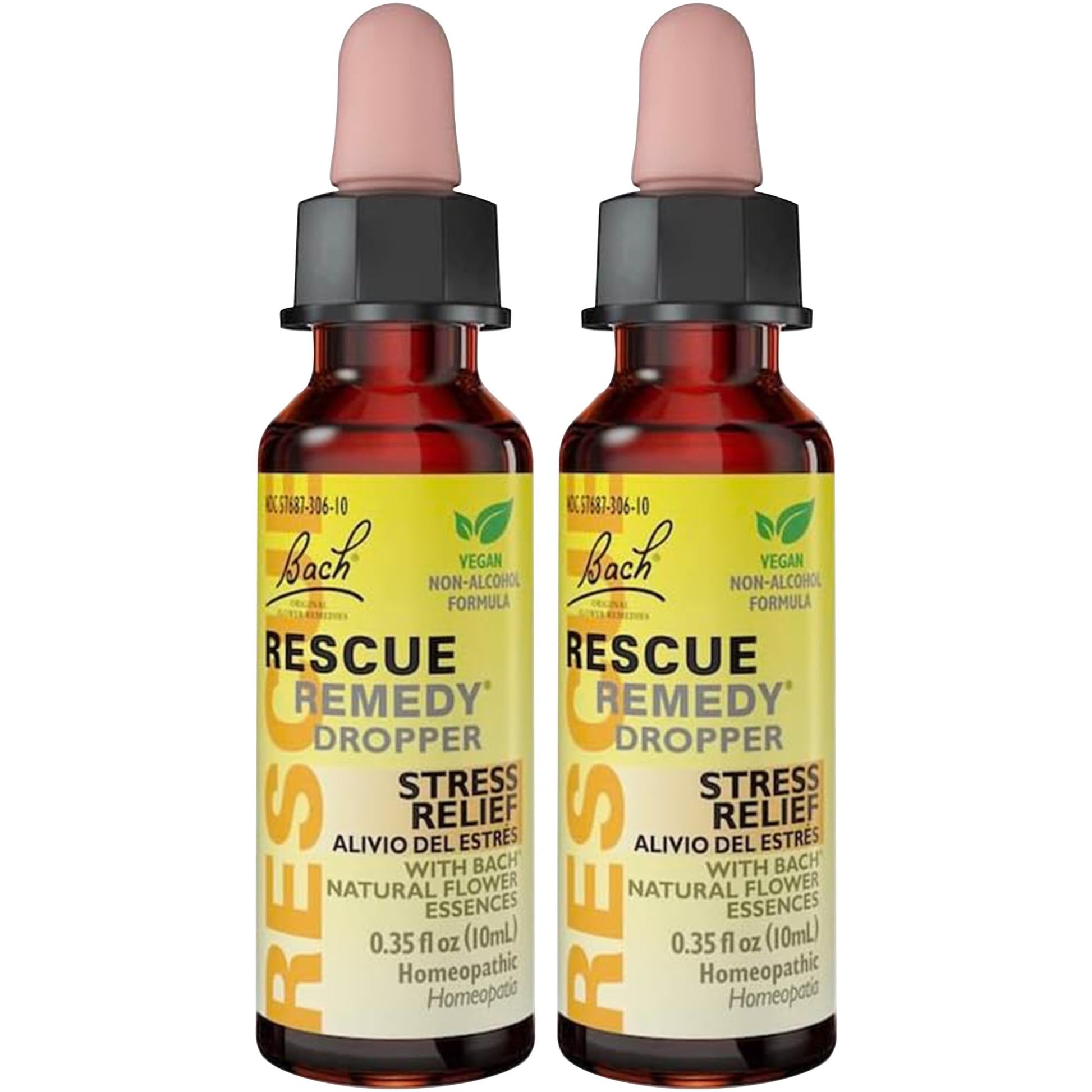 Bach RESCUE Remedy Dropper 10mL Bundle, Non-Alcohol Formula, Natural Stress Relief