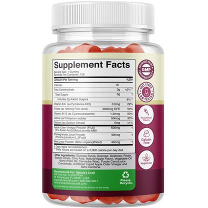 ACV Apple Cider Vinegar Gummies - Natural Energy Supplement ACV with Mother