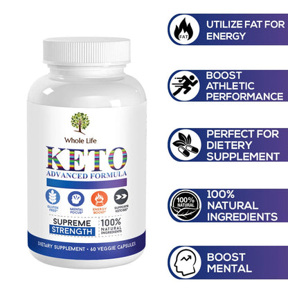 WHOLE LIFE Keto Advanced Formula Diet BHB Pills - Ketogenic All Natural, Support