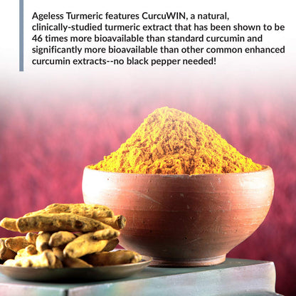 BioTrust Ageless Turmeric Supplement - CurcuWIN Turmeric Curcumin with Ginger Extract