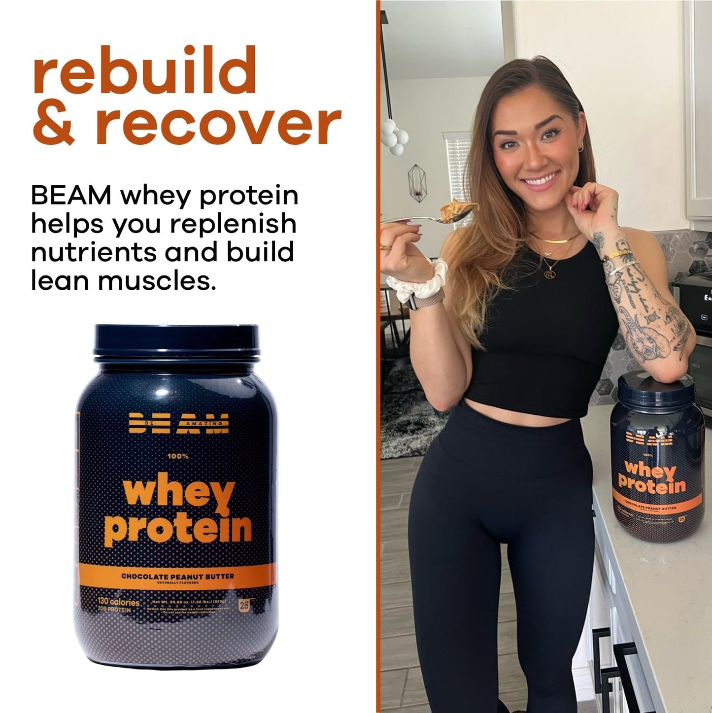 BEAM Be Amazing - Whey Protein Powder | Soy and Gluten-Free Protein Powder