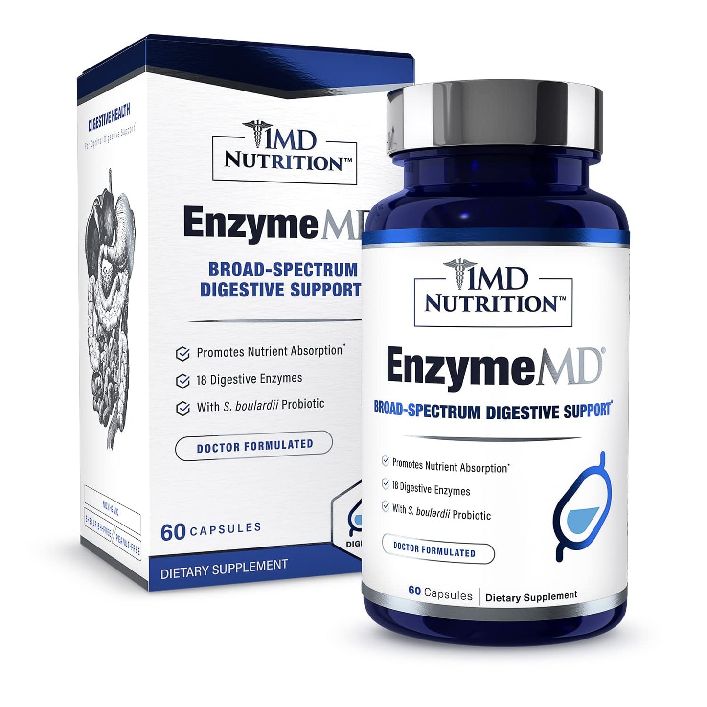 1MD Nutrition EnzymeMD - Digestive Enzymes Supplement - Doctor Formu