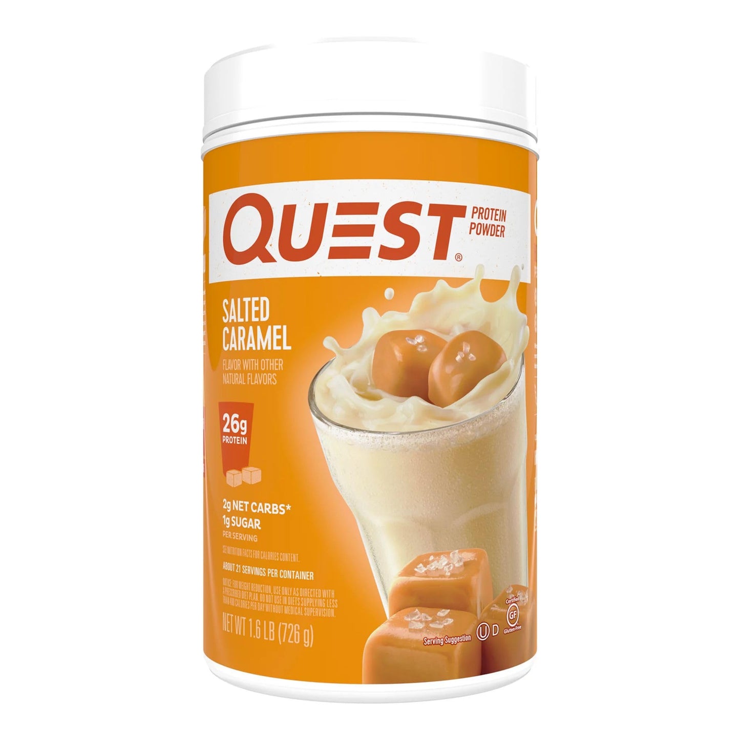 Quest Nutrition Salted Caramel Protein Powder; 26g Protein; 1g Sugar; Low Carb; Gluten Free