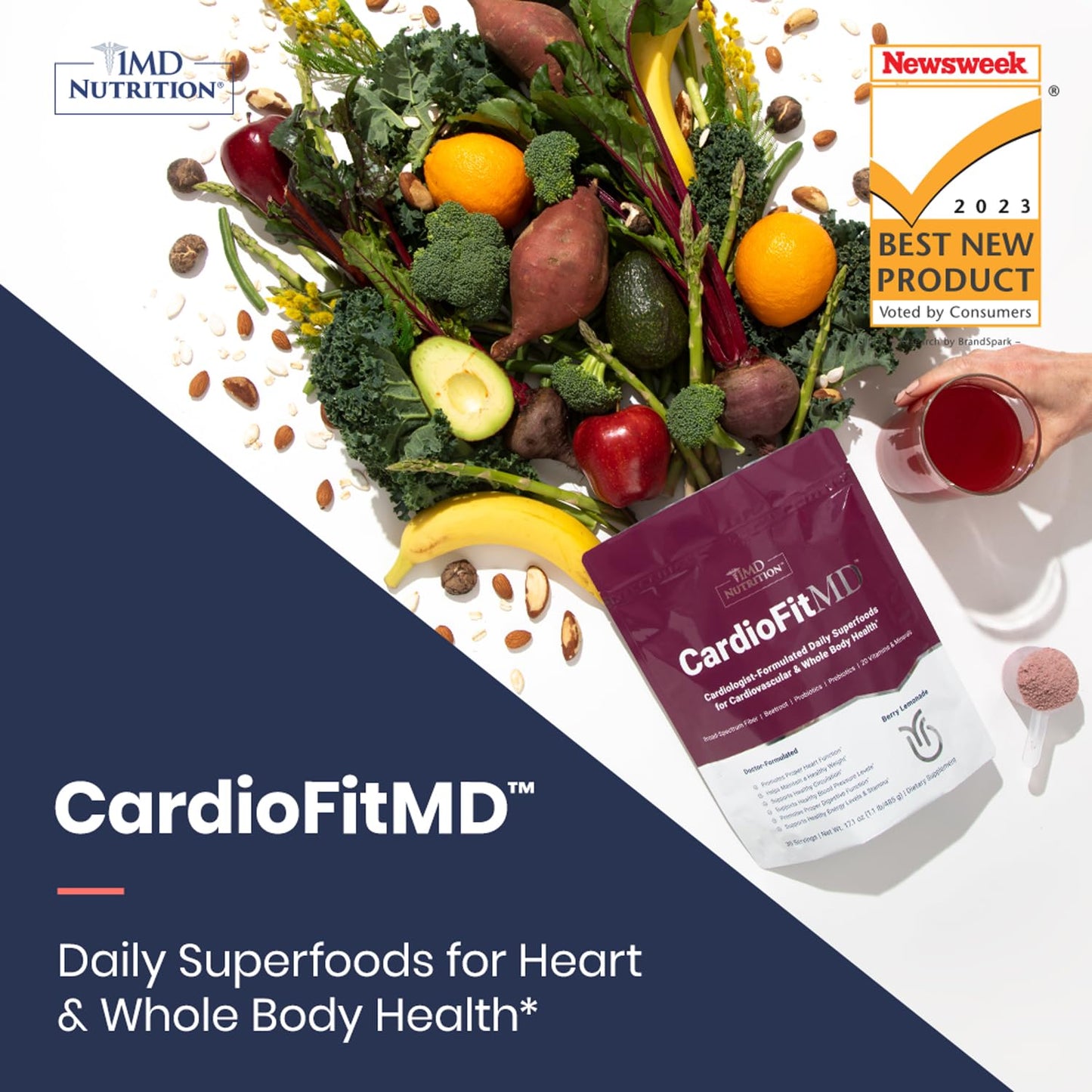 1MD Nutrition CardioFitMD - Vegan Beets Superfood Keto-Friendly Heart Health Powder