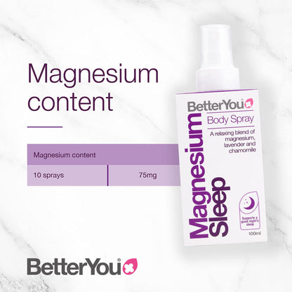 BetterYou Magnesium Sleep Body Spray, Made with Zechstein Magnesium Chloride