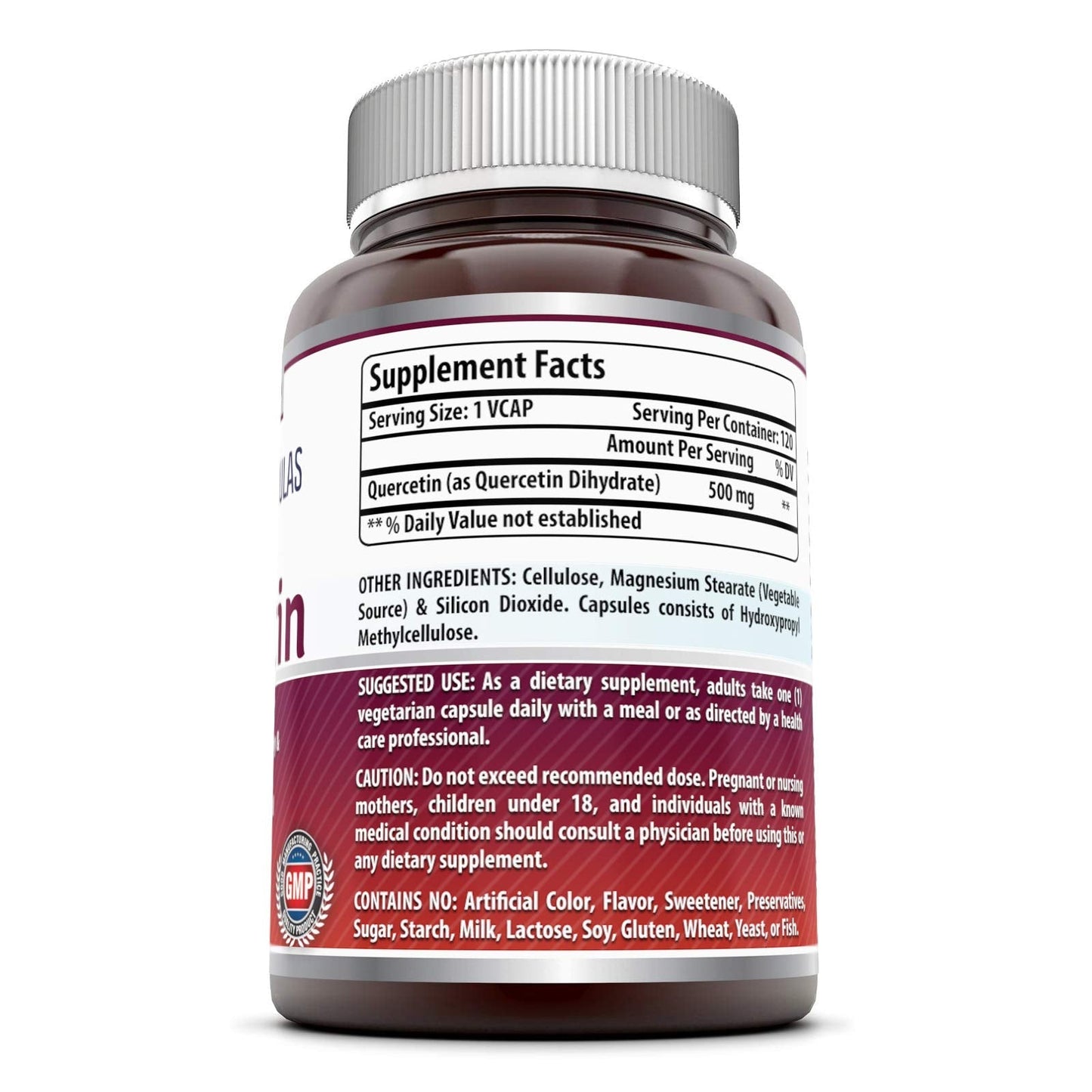 Amazing Formulas Quercetin 500mg 120 Veggie Capsules Supplement - Non-GMO