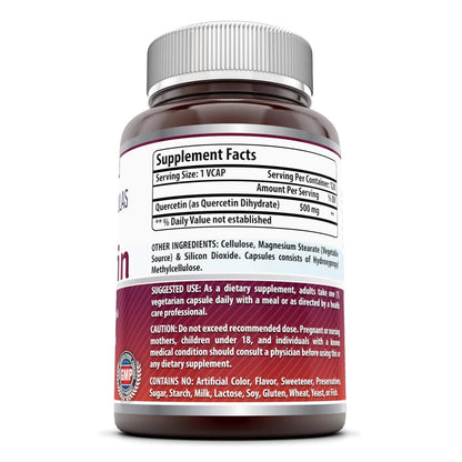 Amazing Formulas Quercetin 500mg 120 Veggie Capsules Supplement - Non-GMO