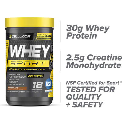 Cellucor Whey Sport Protein Powder Chocolate | Post Workout Recovery Drink with Whey