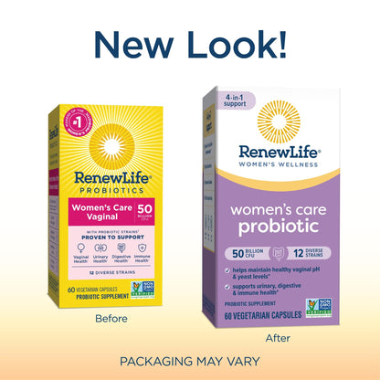 Renew Life Women's Probiotic Capsules, 50 Billion CFU Guaranteed, Supports Vaginal