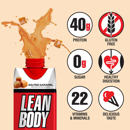 Lean Body Ready-to-Drink Salted Caramel Protein Shake, 40g Protein, Whey Blend