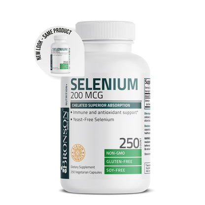 Bronson Selenium 200 mcg – Yeast Free Chelated Amino Acid Complex - Essential Trace