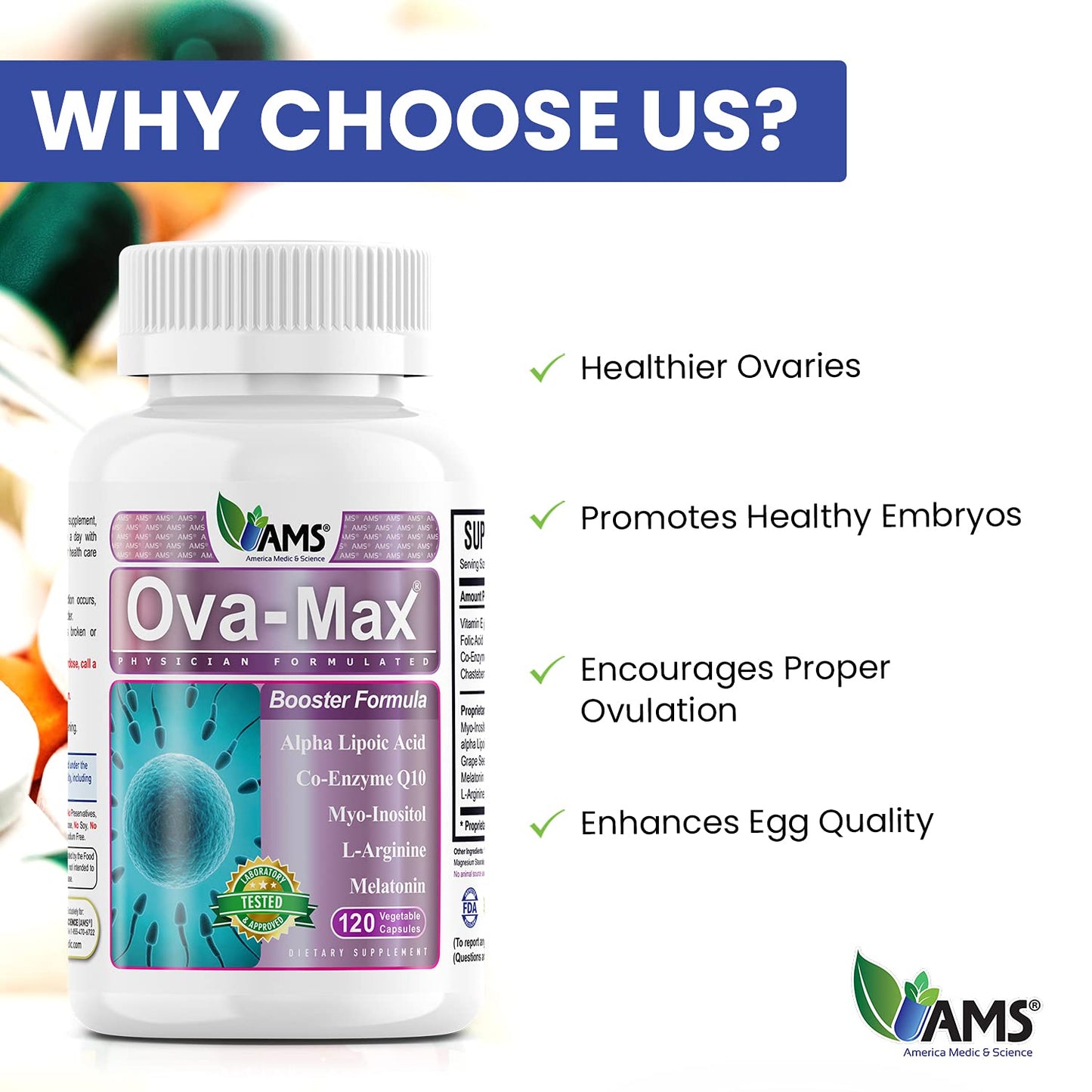 America Medic & Science OVA-Max Prenatal Vitamins for Women