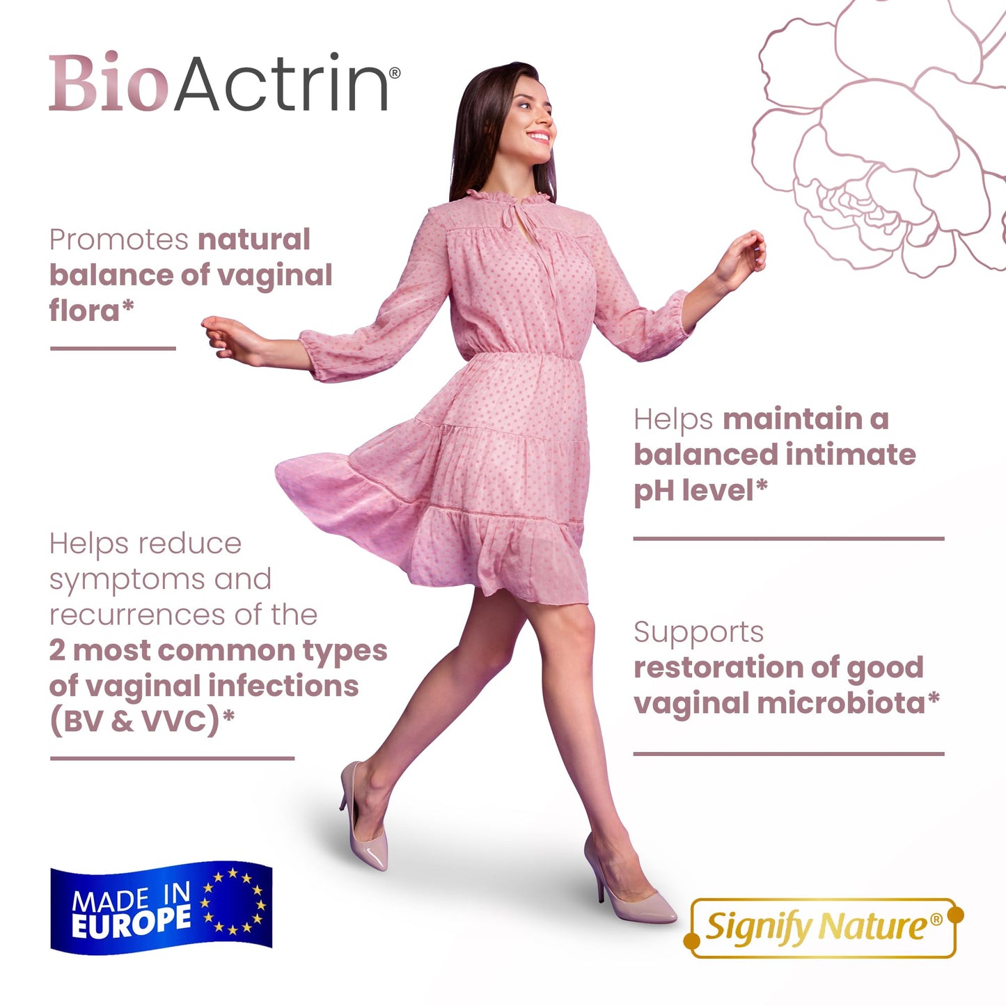 Bioactrin Vaginal Probiotics for Women - Formulated Bacterial Vaginosis Treatment, Yeast Infection