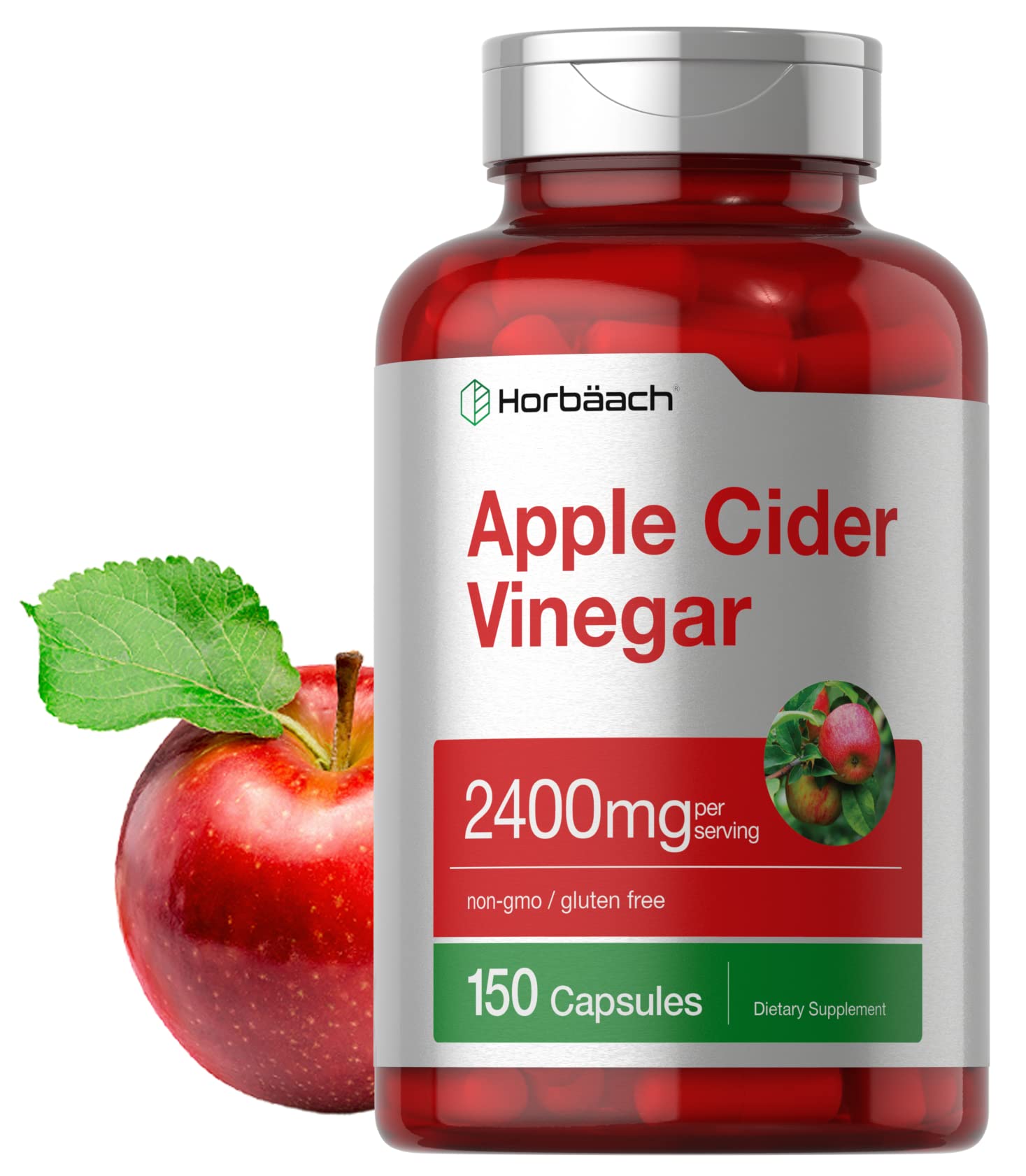 Apple Cider Vinegar Capsules | 2400mg | 150 Count | Non-GMO, Gluten