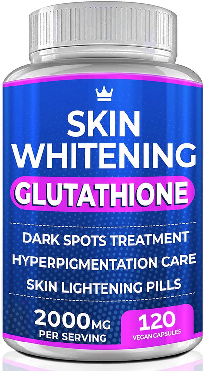 Glutathione Whitening Pills - 120 Capsules 2000mg Glutathione - Effective Skin Lightening