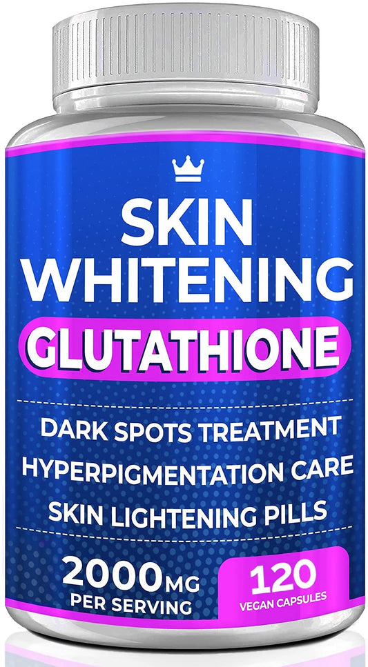 Glutathione Whitening Pills - 120 Capsules 2000mg Glutathione - Effective Skin Lightening