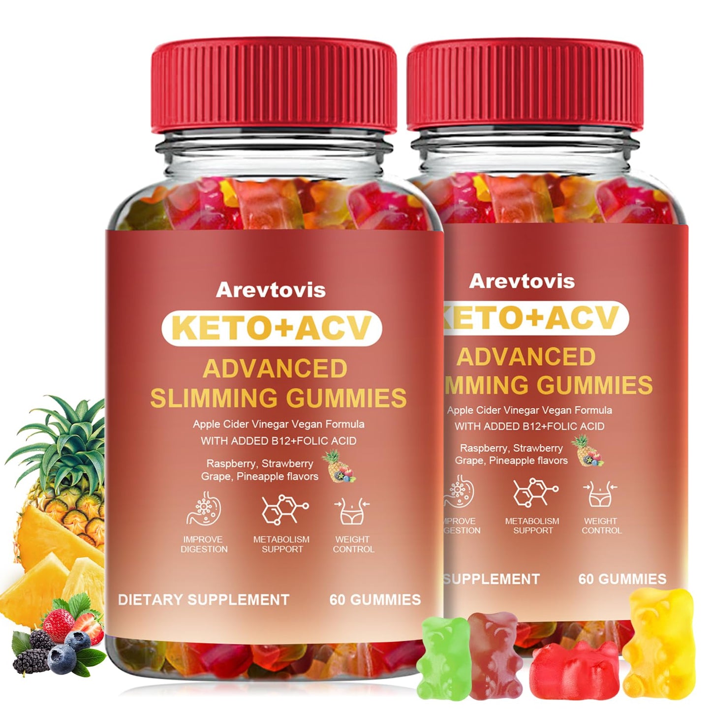 2pack Keto Gummies Advanced Weight Loss-Vegetarians 1 Month Supply 