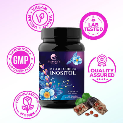 Myo-Inositol & D-Chiro Inositol Blend - 30 Day Supply, Premium 40:1 Ratio, Hormone Sup