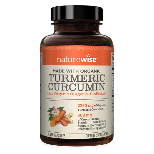NatureWise Curcumin Turmeric 2250mg | 95% Curcuminoids & BioPerine Black Pepper 