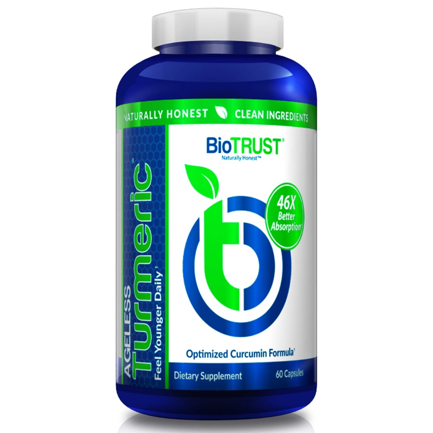 BioTrust Ageless Turmeric Supplement - CurcuWIN Turmeric Curcumin with Ginger Extract