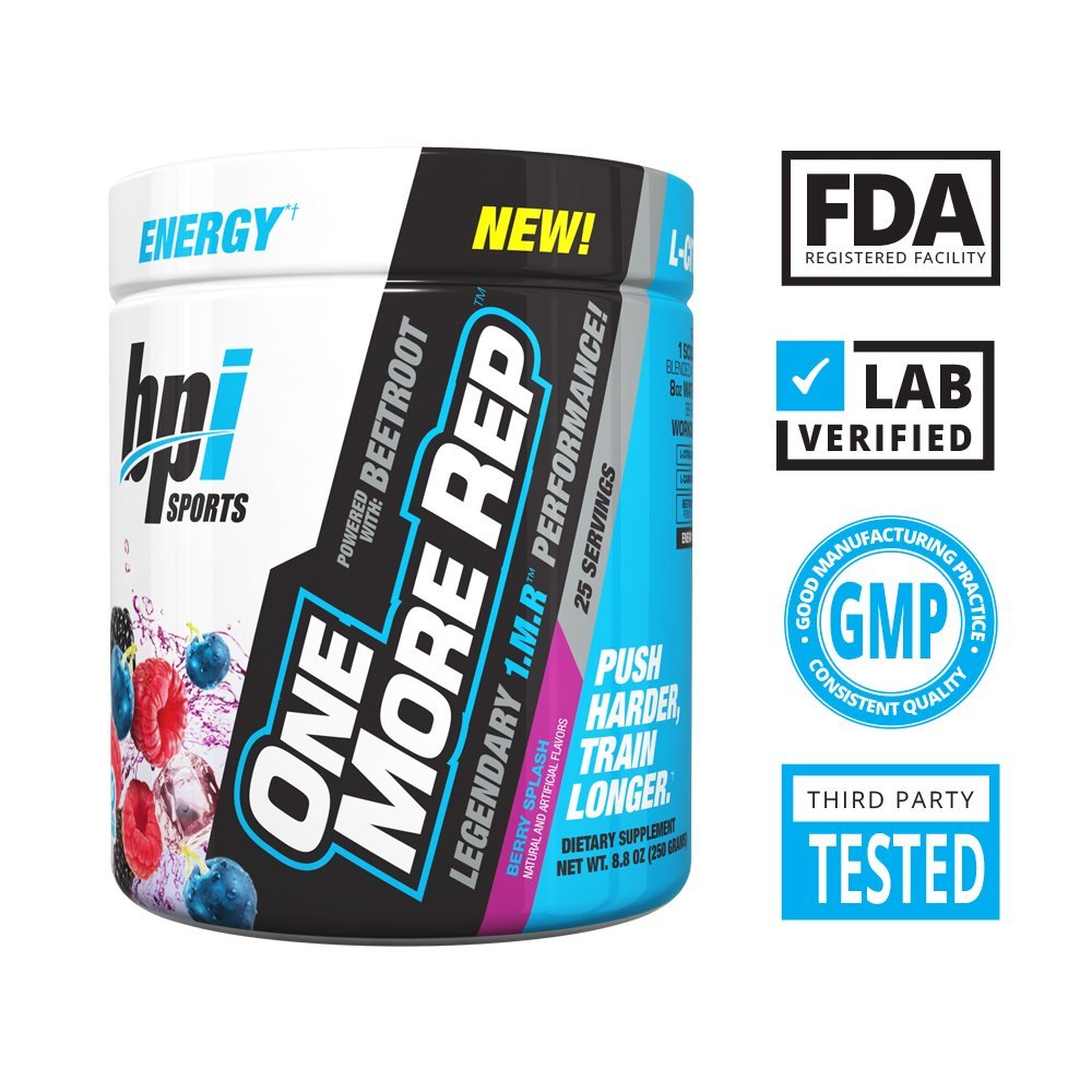 BPI Sports One More Rep Pre-Workout Powder - Increase Energy and Stamina - Intense