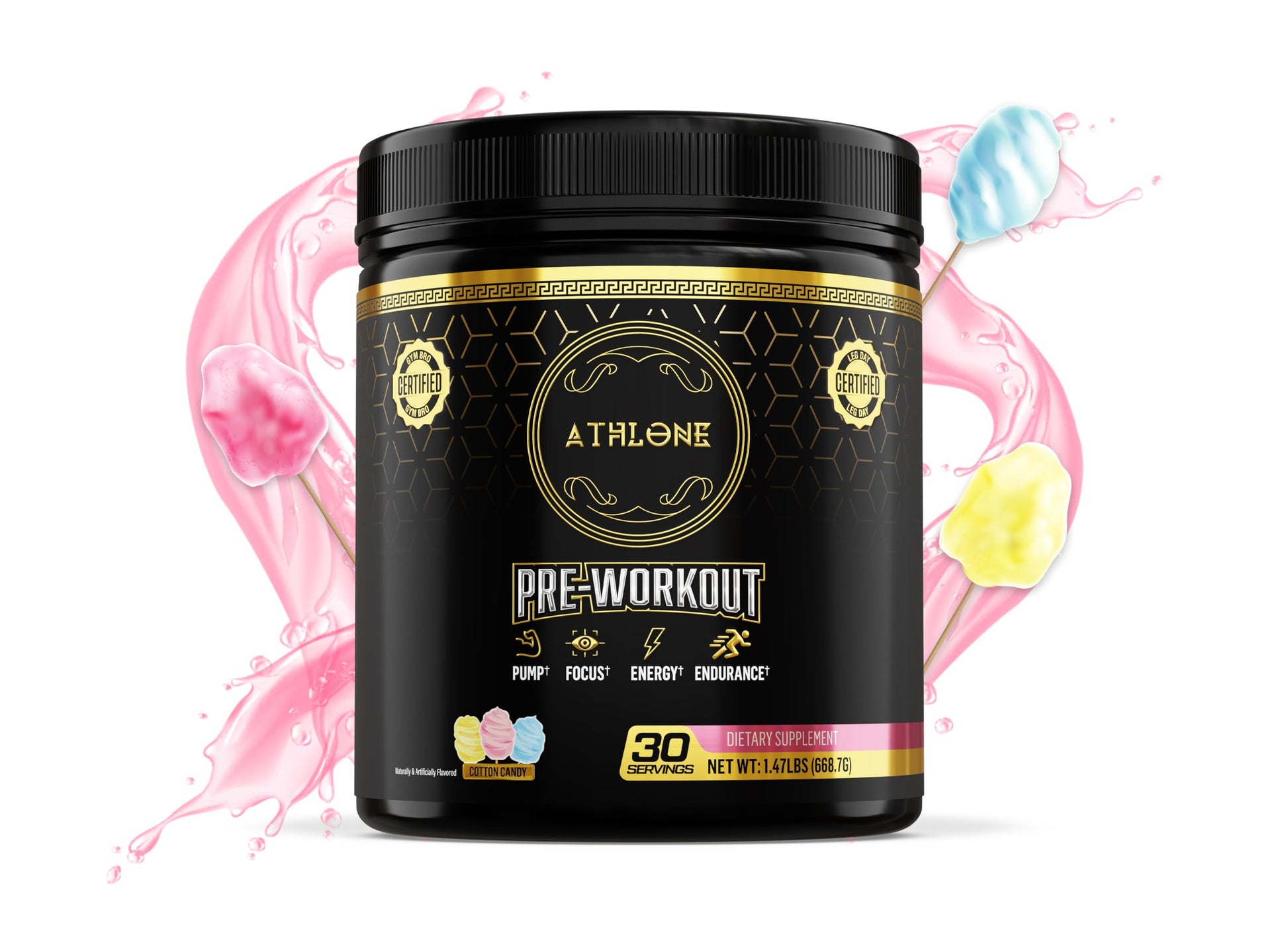 Athlone Pre-Workout Powder Cotton Candy Performance Blend- Supplement - Energy