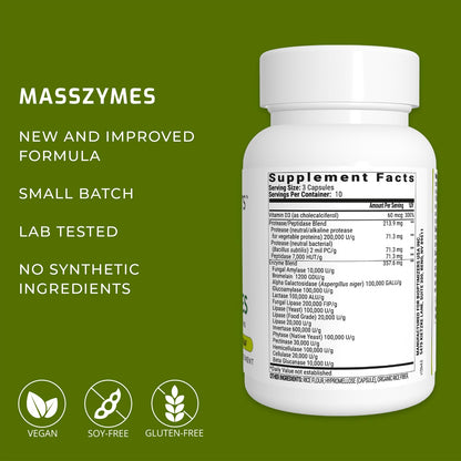 BiOptimizers MassZymes - Complete Digestive Enzymes Supplement for Gut