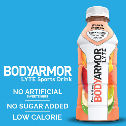 BODYARMOR LYTE Sports Drink Low-Calorie Sports Beverage, Peach Mango, Coconut