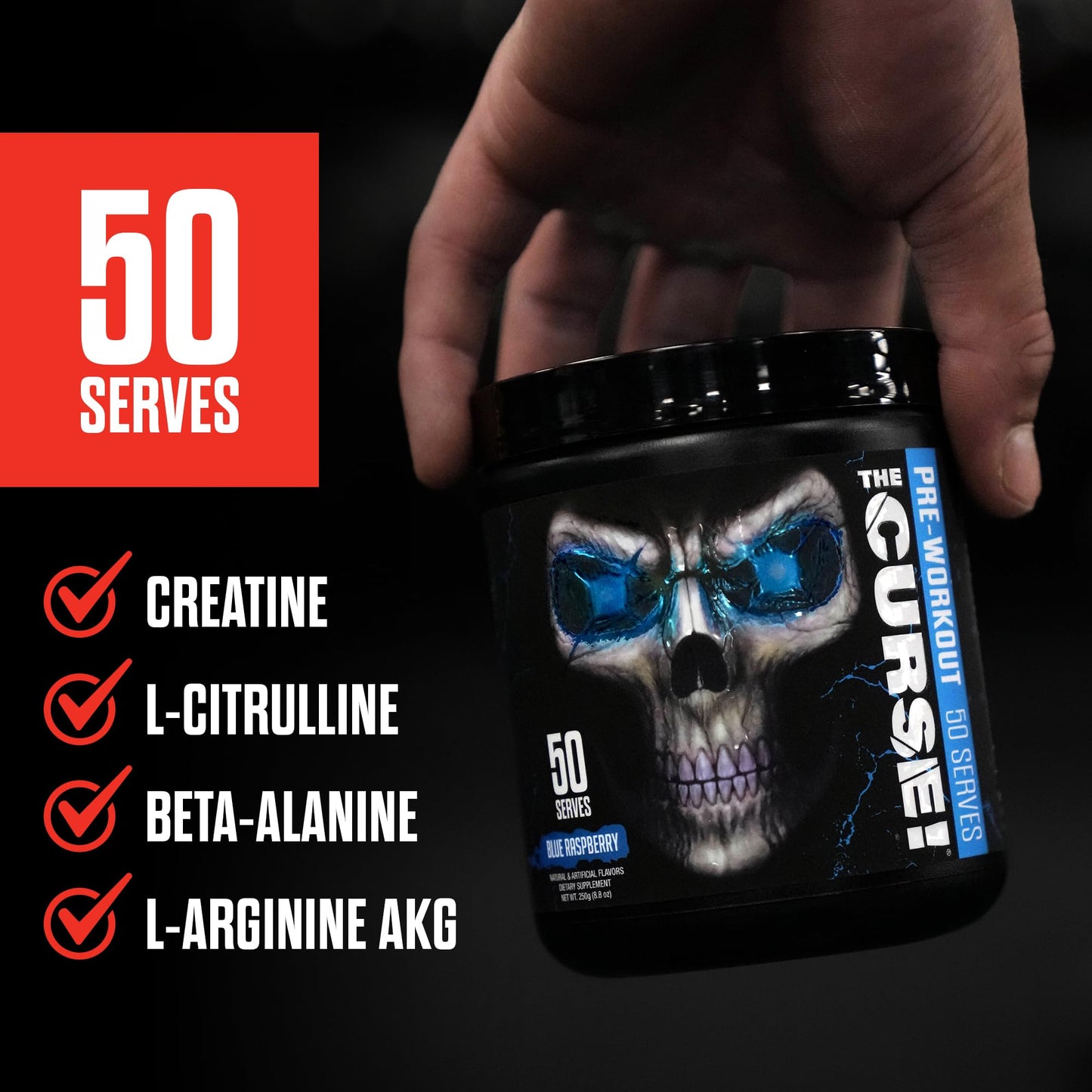 JNX SPORTS The Curse! Pre Workout Powder - Tropical Storm 50 Servings | Preworkout