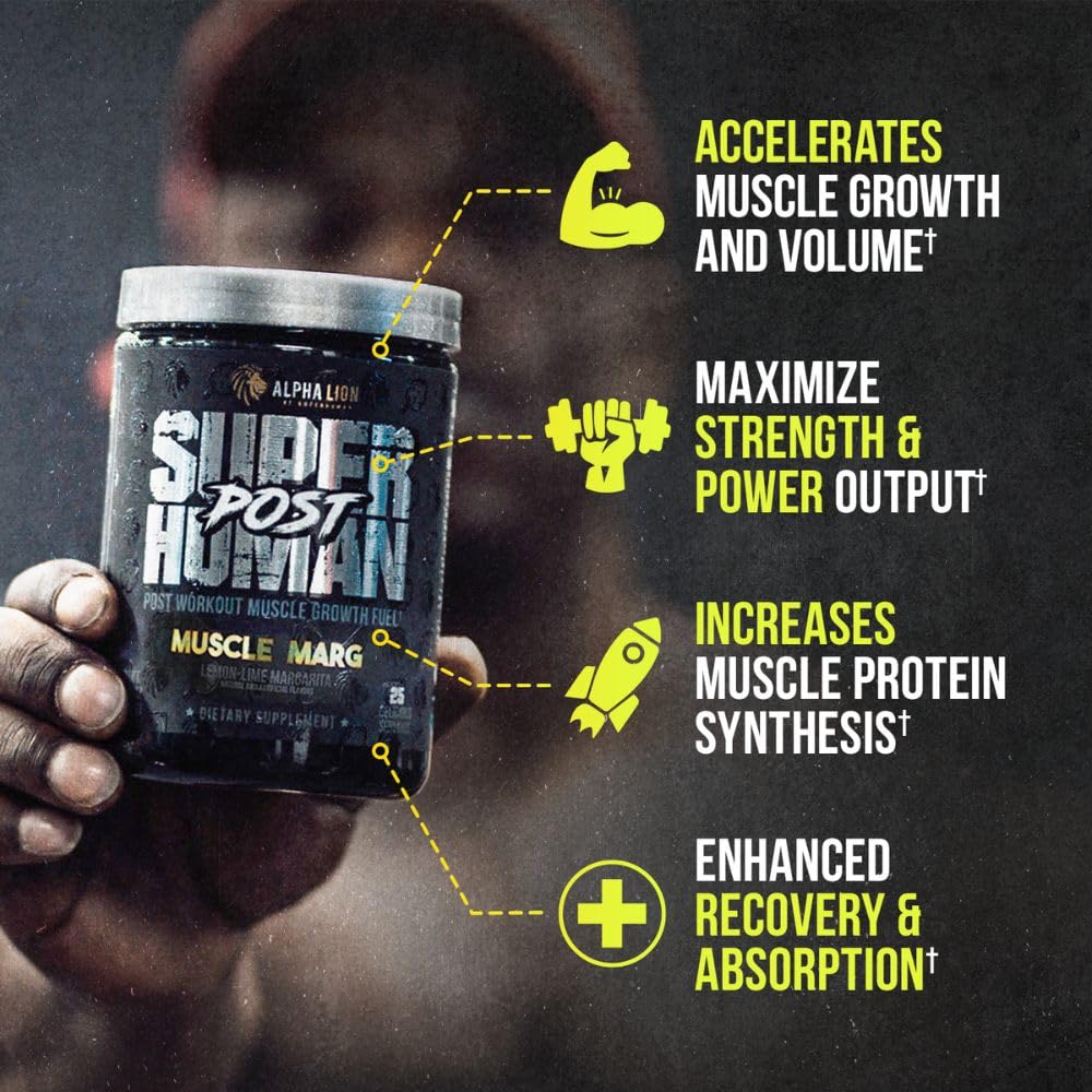 ALPHA LION Superhuman Pre Workout Powder & Post Workout Recovery Bundle, Sustained Energy & Focus + Lean Muscle Growth, Strength & Volume (Hulk Juice & Muscle Marg