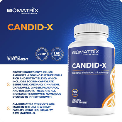 BioMatrix Candid-X Gut Cleanse with Berberine, Oregano, Sodium Caprylate, Chamomile, Ginger