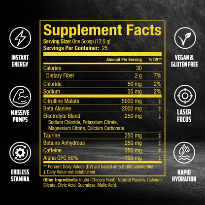 BALLISTIC Pre Workout | #1 New Pre Workout Powder w/ Nitric Oxide Booster, Electrolytes