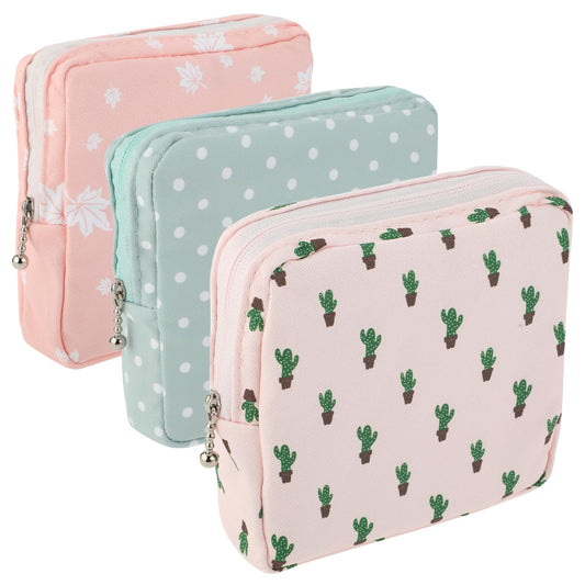 3Pcs Period Bag, Sanitary Pad Storage Bag Samll Period Pouch for Purse Cute Menstrual Period Bag