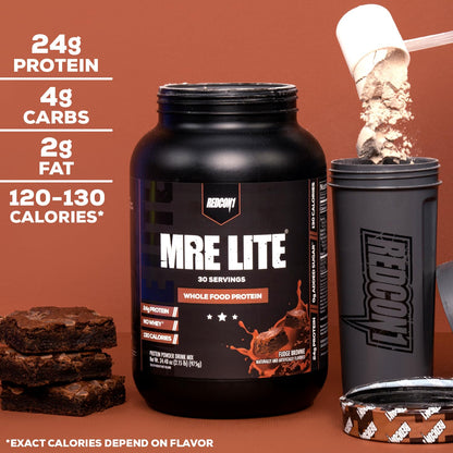 REDCON1 MRE Lite Whole Food Protein Powder, Strawberry Shortcake - Low Carb & Whey