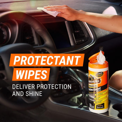 Armor All Protectant, Glass and Cleaning Wipes, Wipes for Car Interior and Car Exterior