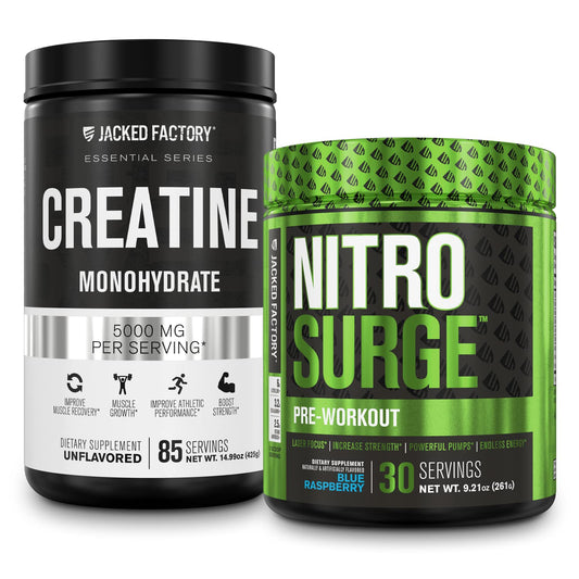 Nitrosurge Pre-Workout & Creatine Monohydrate - Pre Workout Powder With Creatine