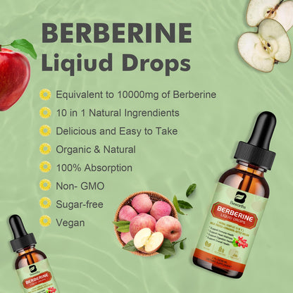 Berberine HCL Supplement - Berberine Liquid Drops with Turmeric, Bitter Melon