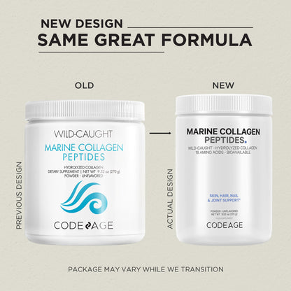 Codeage Marine Collagen Powder - Wild-Caught Hydrolyzed Fish Collagen Peptides - Type 1 & 3 Collagen