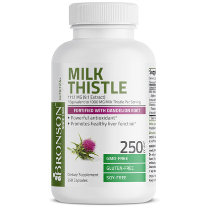 Bronson Milk Thistle Silymarin Marianum & Dandelion Root Liver Health Support